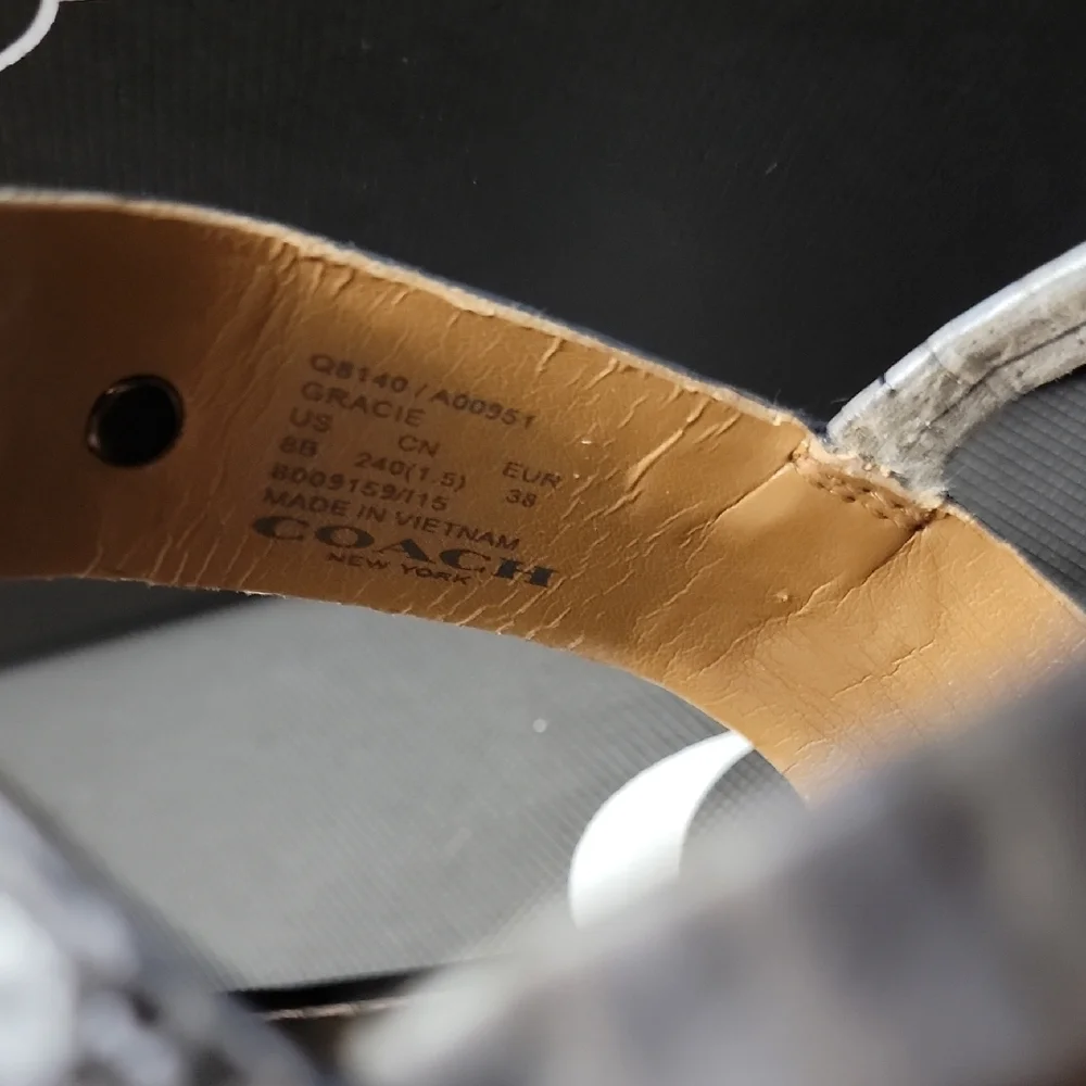 Coach Gracie SWAGGER Blue Snake Skin Sandals No. Q8140 - Picture 12 of 13